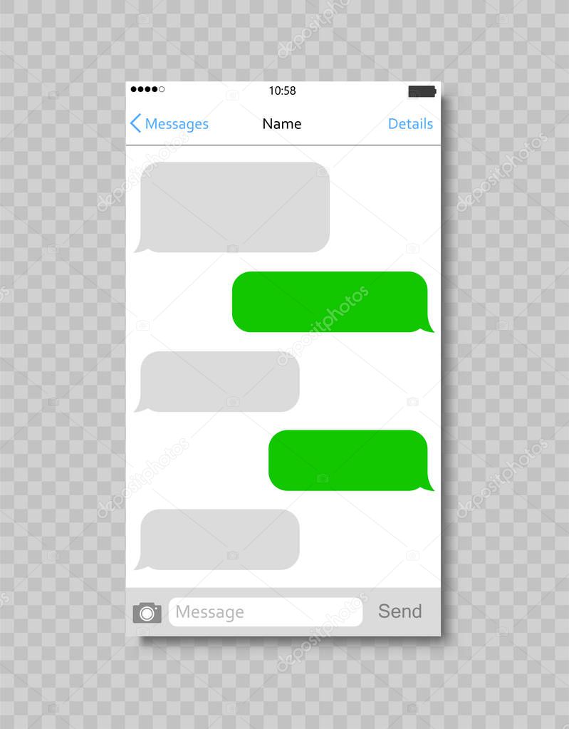 Chatting sms app template bubbles. Stock vector