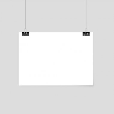 Poster asılı. Vektör çizim