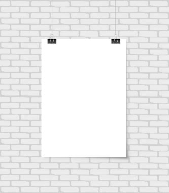 Tuğla duvar poster şablonu