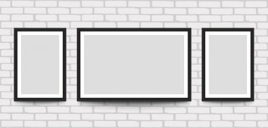 Tuğla duvar fotoğrafları için boş resim çerçevesi.