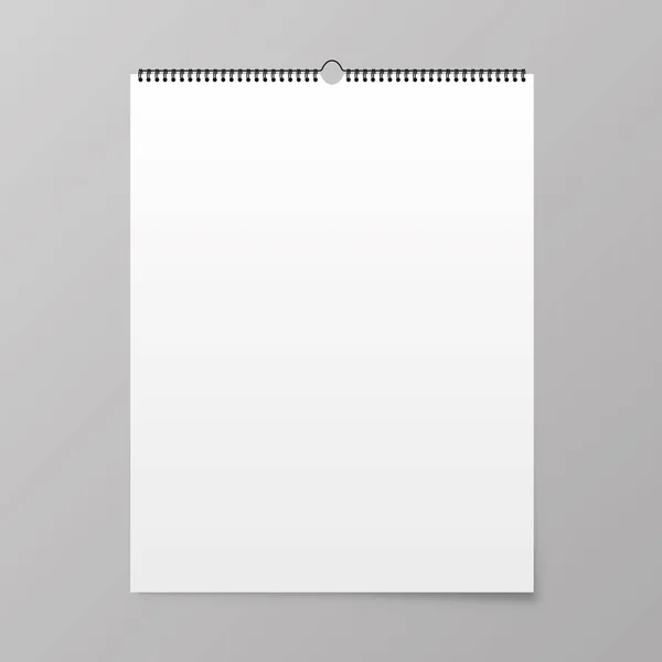 Kalender mockup. Kalender hangt aan de muur. Vector — Stockvector