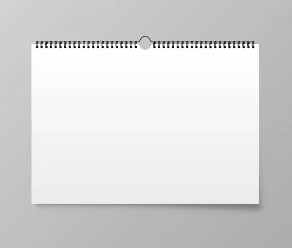 Kalender mockup. Kalender hangt aan de muur. Vector — Stockvector