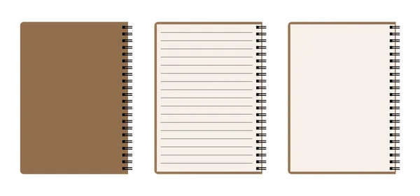 Conjunto de cadernos espirais em branco — Vetor de Stock
