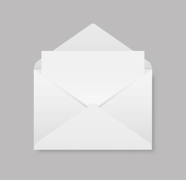 Gerçekçi açık zarf mockup. Hisse senedi vektör