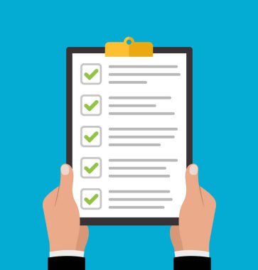 Pano elinde. Pano ile denetim listesi