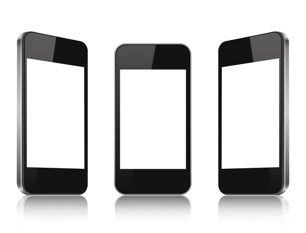 Reális smartphone. 3D. fehér háttér — Stock Vector