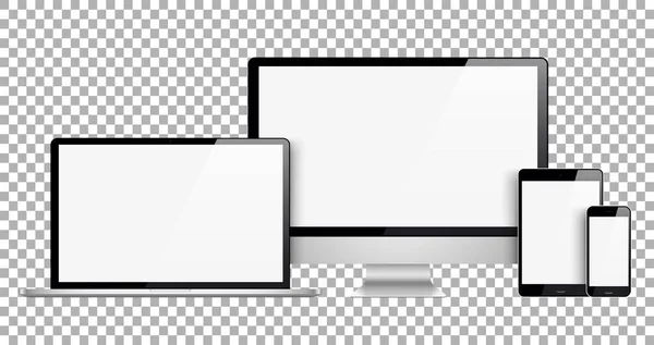 Ορίστε τον υπολογιστή, φορητό υπολογιστή, tablet, τηλέφωνο. Εικονογράφηση διάνυσμα — Διανυσματικό Αρχείο