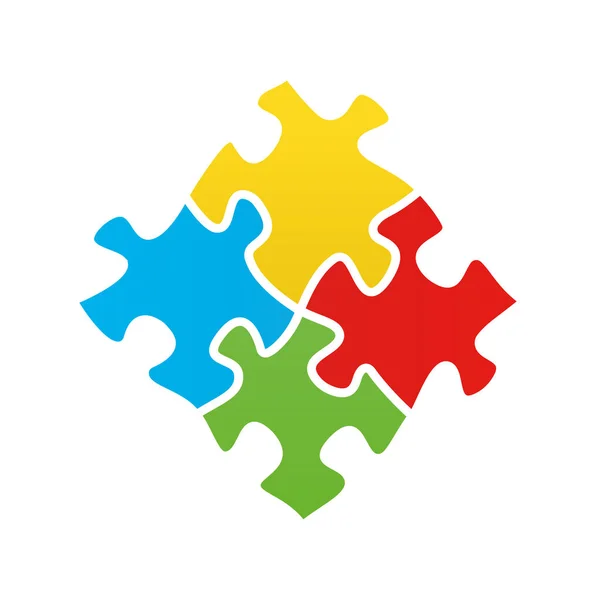 Puzzle logo. Vektorové ilustrace — Stockový vektor