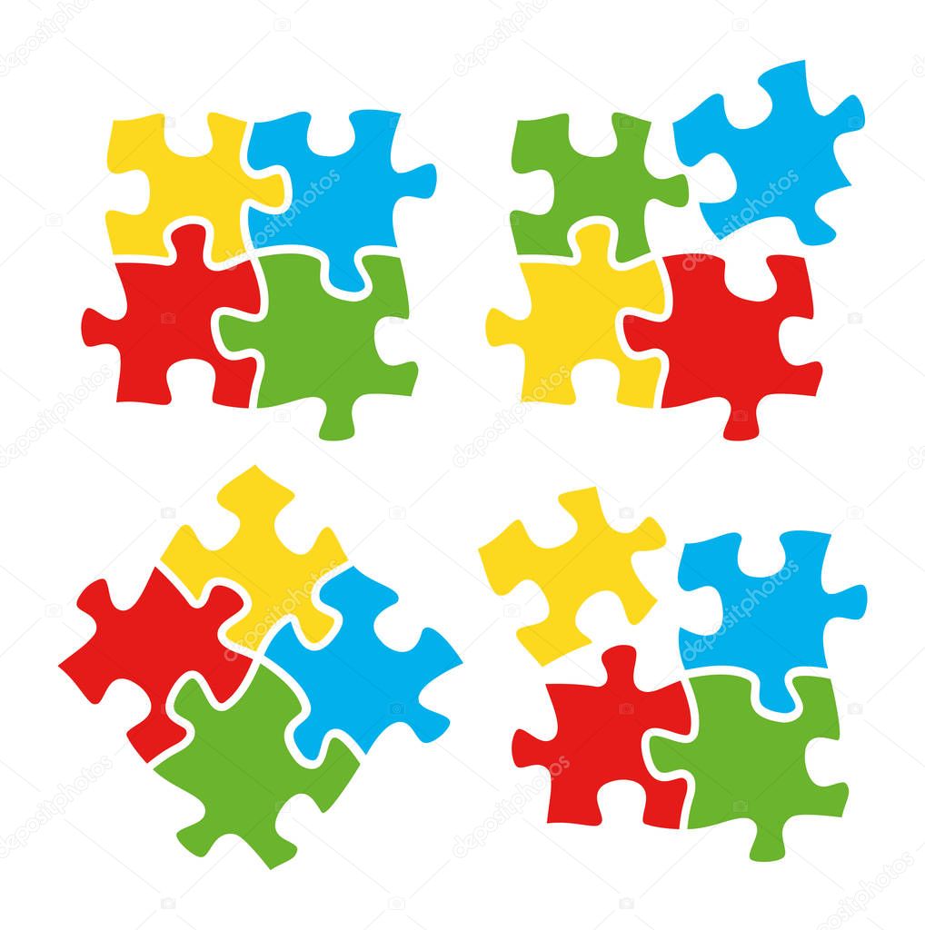 Puzzle logo. Set