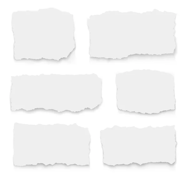 Conjunto de diferentes formas de papel desgarrado. colección de papel rasgado. Vector — Archivo Imágenes Vectoriales