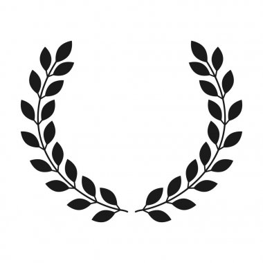 Laurel wreath icon on white background. Vector clipart
