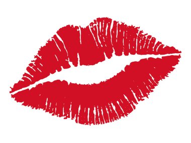 Kiss. Female lips. Vector illustration clipart