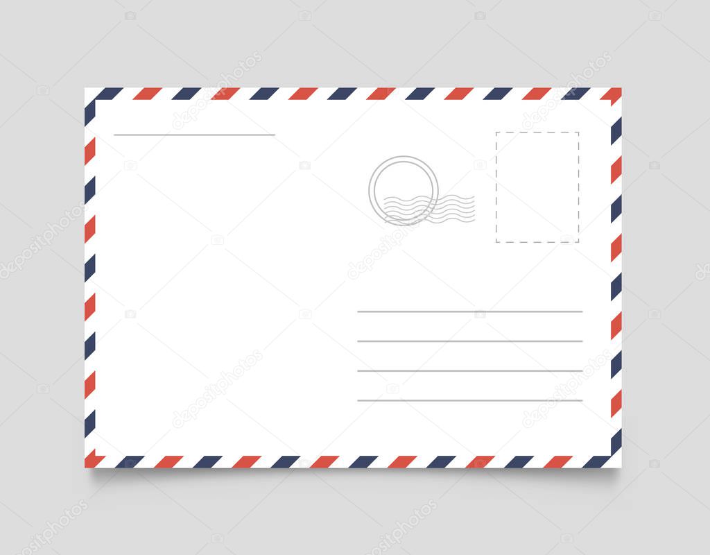 Postcard template. Vector illustration