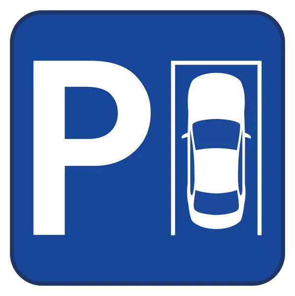 Placa de estacionamento azul. Ilustração vetorial — Vetor de Stock