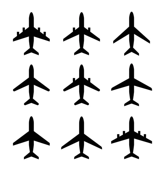 Set de iconos de avión. Ilustración vectorial — Archivo Imágenes Vectoriales