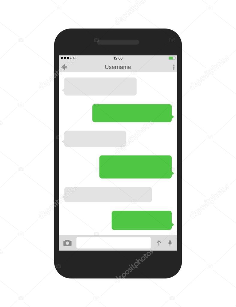 Smartphone , chatting sms app template bubbles. Vector illustration