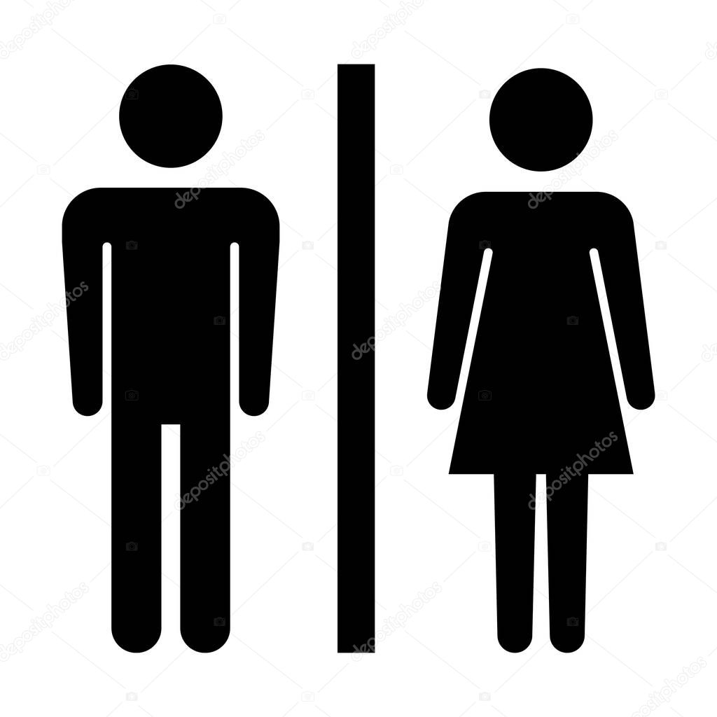 Toilet sign. male and female restroom. Vector