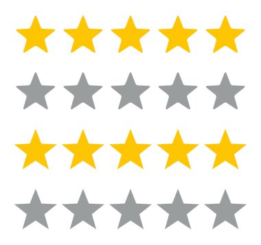 Beş yıldızlı. Değerlendirme işareti. Vektör