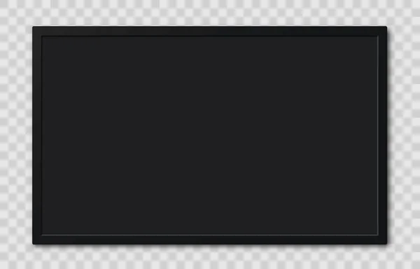 Οθόνη τηλεόρασης σε διαφανές φόντο. Ρεαλιστικό διάνυσμα — Διανυσματικό Αρχείο
