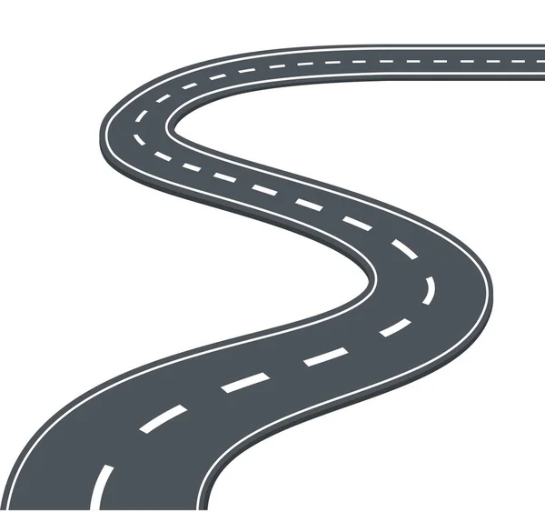 Straße, Autobahn auf weißem Hintergrund Vektor Illustration — Stockvektor