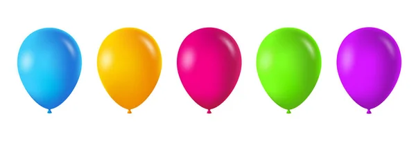 Colorful balloons set. Realistic vector — Stock Vector