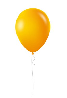 Beyaz arka planda sarı balon. Gerçekçi vektör