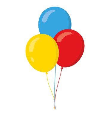 Balonlar. Üç renkli balon. Vektör