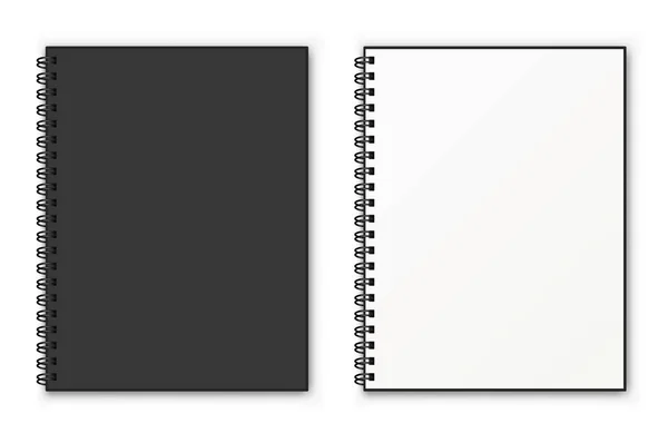 Notebook spiral mockup. Realistic vector — Stock Vector