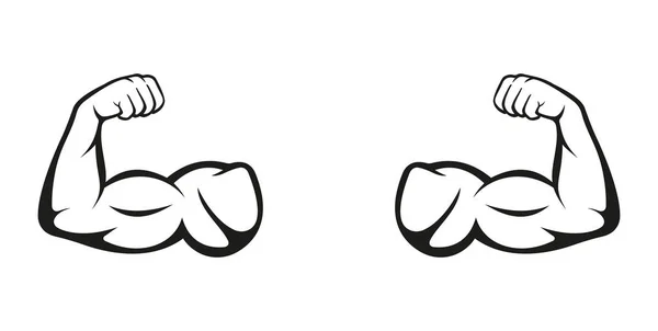 Bicipiti. Icona del muscolo. Logo della palestra. Illustrazione vettoriale — Vettoriale Stock