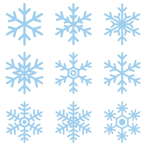 Снежинка в разных комплектациях. Векторный иллюстратор — стоковый вектор