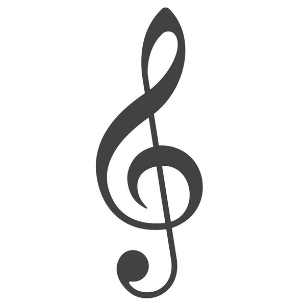 Treble clef key icon. Vector