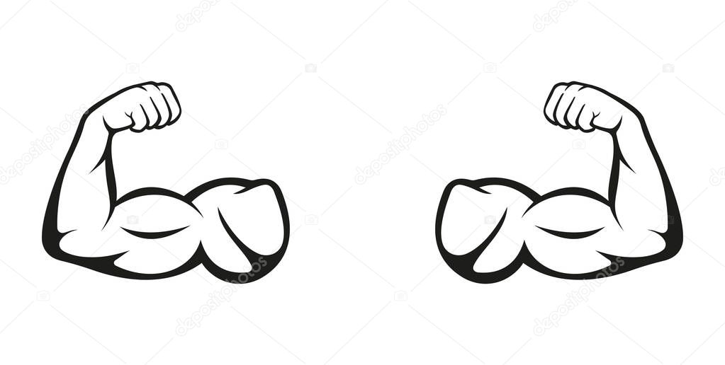 Biceps. Muscle icon. Gym logo. Vector illustration