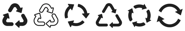 Recycling-Symbol-Set. Vektorillustration — Stockvektor