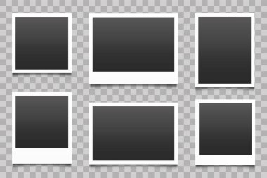 Gölgeli fotoğraf çerçevesi. Vektör