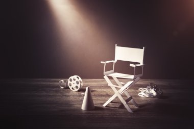  Director chair and several movie items clipart