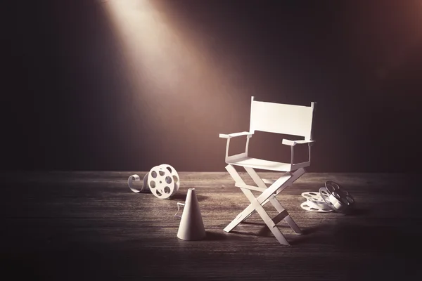 Direttore sedia e diversi elementi del film — Foto Stock