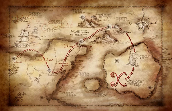 Ilustración de un mapa del tesoro — Foto de Stock