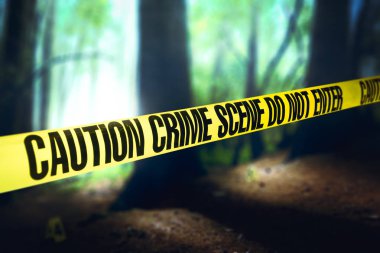 crime scene in the woods clipart