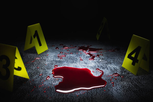 high contrast image of a crime scene