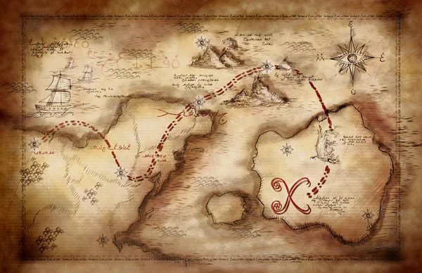 Illustration of a treasure map — Stock Photo, Image