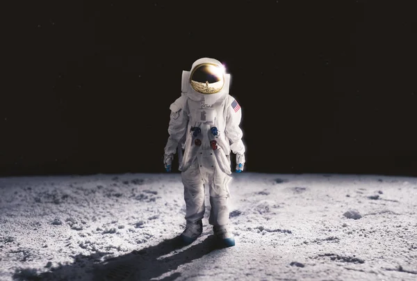 Astronaut lopen op de maan — Stockfoto