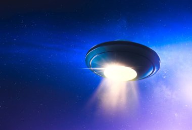 UFO kaçırma kirişli gökyüzünde uçan
