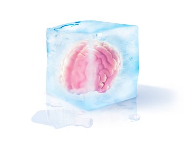 brain freeze concept isolated on white clipart