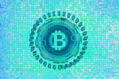 3D illüstrasyon kavramı sanat Bitcoin veya Cryptocurrency simge 