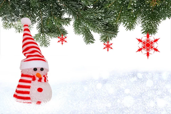Julkort mall. Jul bakgrund med snö — Stockfoto