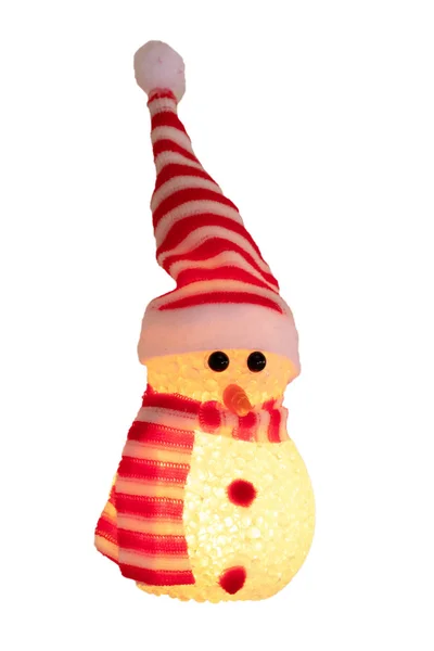 圣诞雪人被隔离了 一只黄色灯火通明的哈普的特写 — 图库照片