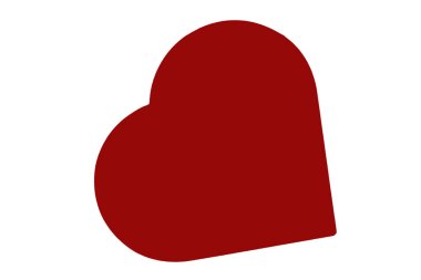 Kırmızı kalp izole edildi. Kırmızı kağıttan bir kalbe yakın çekim. 