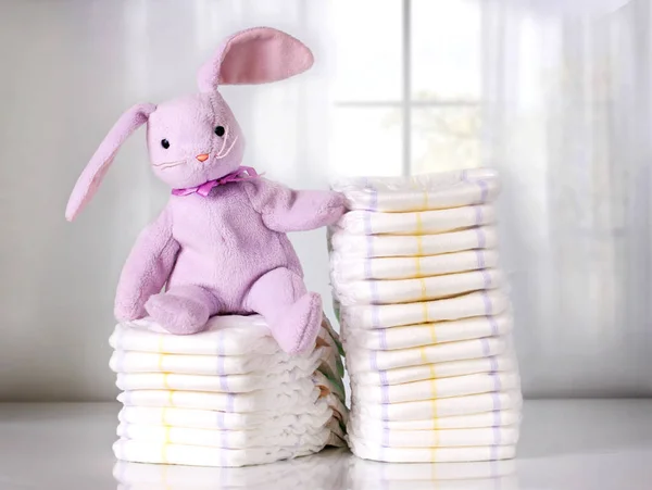 Stack of diapers,pampers. — Stock Photo, Image