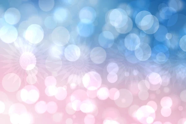 Abstrato borrado vívida primavera verão luz delicada pastel rosa azul bokeh fundo textura com círculos de cores suaves brilhantes e luzes bokeh. Conceito de cartão. Bela ilustração de fundo. — Fotografia de Stock