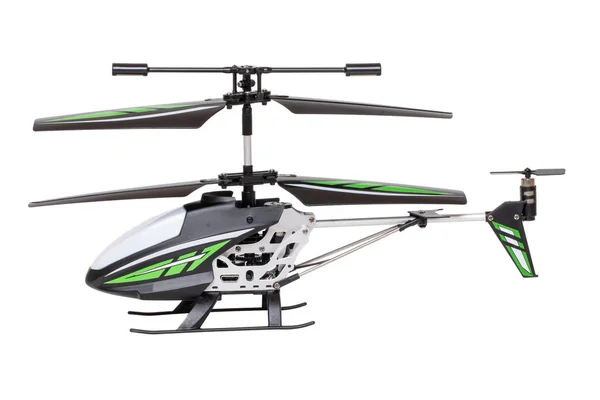 Helikopter izole edildi. Uzaktan kumandalı küçük bir oyuncağa yakın çekim 